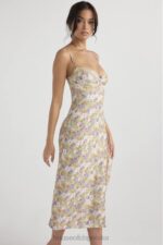 House of CB Sukienka midi Charlotte Piwonowy Print Elegancja na Każdą Okazję - Image 17