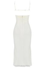 House of CB Sukienka midi gorset satynowa w kolorze kości słoniowej Lois 4PND410 elegancka moda kobieca - Image 5