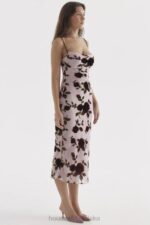 House of CB sukienka midi lazurowy róż w stylu eleganckim - Image 14
