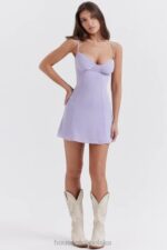 House of CB Sukienka Mini Christiana Lawendowa Stylowa Moda Damska - Image 3