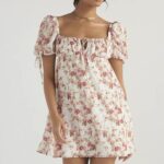 House of CB Sukienka mini księżniczki w róże różowa elegancja