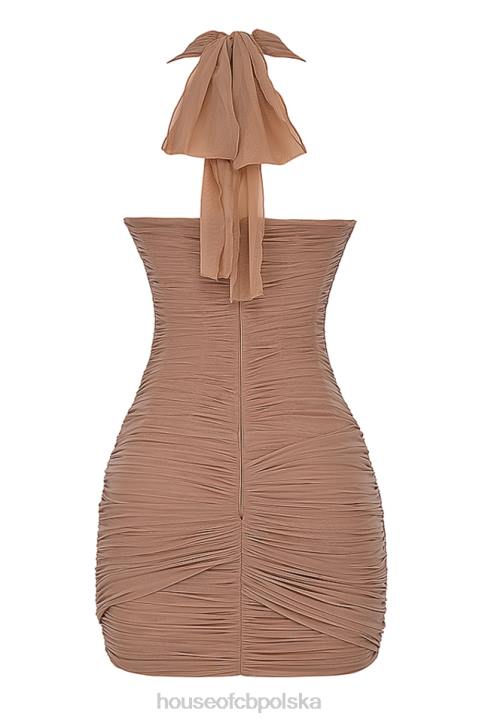 House of CB Sukienka mini laetitia orzechowa elegancja na każdą okazję - Image 4