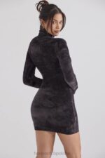 House of CB Sukienka mini Taya grafitowa szenilowa stylowa moda - Image 12