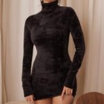 House of CB Sukienka mini Taya grafitowa szenilowa stylowa moda