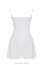 House of CB Sukienka mini z kryształkami w odcieniu kości słoniowej modna elegancja - Image 9