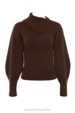 House of CB Sweter Adelita Kaszmirowy Czekoladowy Styl Elegancja - Image 12