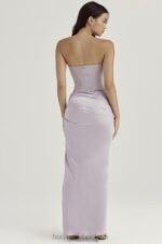 House of CB Szara Marszczona Maxi Spódnica Jia Elegancka Moda - Image 10