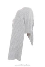 House of CB Szary Prążkowany Oversize Sweter Shana Modny Styl - Image 3