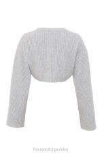 House of CB Szary Prążkowany Oversize Sweter Shana Modny Styl - Image 4