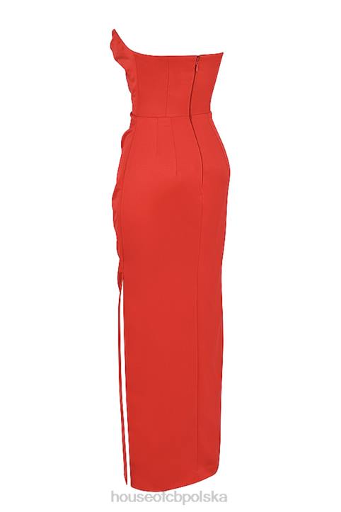 House of CB Szkarłatna Suknia Bez Ramiączek Adrienne Elegancja i Styl - Image 5