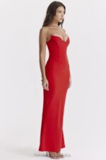 House of CB Tamara wiśniowa gorsetowa sukienka strapless modna elegancka 4PND230 - Image 16