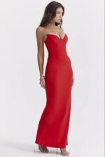 House of CB Tamara wiśniowa gorsetowa sukienka strapless modna elegancka 4PND230 - Image 17