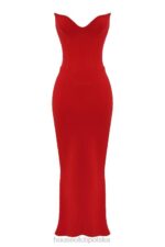 House of CB Tamara wiśniowa gorsetowa sukienka strapless modna elegancka 4PND230 - Image 8
