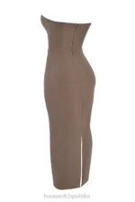 House of CB Taupe Maxi Sukienka Gorsetowa Bez Ramiączek - Image 6