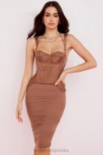 House of CB Toffi Midi Sukienka Gorsetowa Elegancka Moda