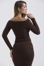 House of CB Top boucle szafranowo-czekoladowy modna odzież damska - Image 10