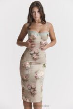 House of CB Venus vintage sukienka midi w kwiaty w kolorze pastelowym - Image 13