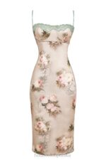 House of CB Venus vintage sukienka midi w kwiaty w kolorze pastelowym - Image 7