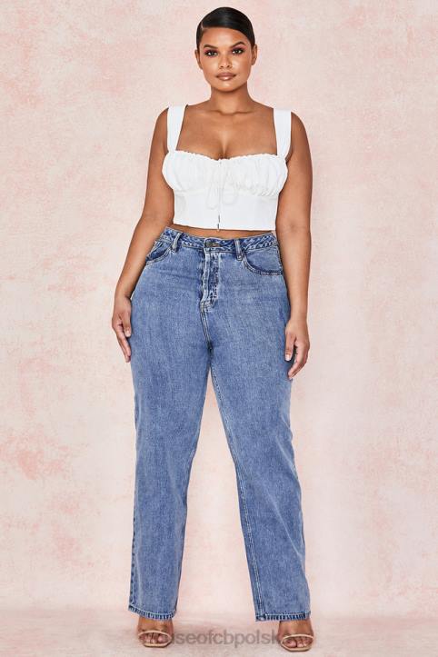 House of CB Vintage Jeansy Yara Wysoki Stan Niebieskie Must Have - Image 6