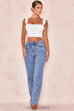 House of CB Vintage Jeansy Yara Wysoki Stan Niebieskie Must Have - Image 7
