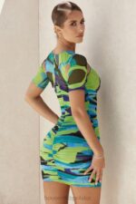 House of CB wielokolorowa sukienka mini z marszczoną siateczką Letitia modny styl na każdą okazję - Image 15
