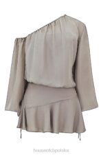 House of CB Wilhelmina popielatozielona sukienka odkryte ramiona trendy moda - Image 7
