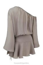 House of CB Wilhelmina popielatozielona sukienka odkryte ramiona trendy moda - Image 8