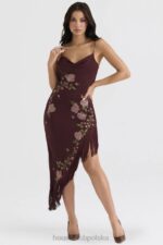 House of CB Wina Eloisa Midi Sukienka z Haftem Elegancja - Image 9