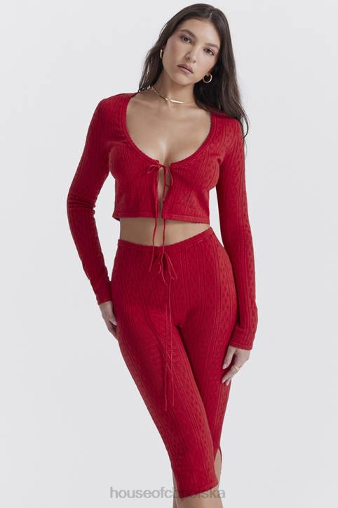 house_of_cb_wisniowe_capri_z_dzianiny_abigail_modna_odziez.jpg House of CB Wiśniowe Capri z Dzianiny Abigail Modna Odzież - Image 1