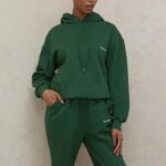 House of CB Zielona Oversize Bluza z Kapturem Halo 4PND794 Modna Odzież Komfortowa Stylowa