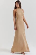 House of CB Złota Sukienka Maxi Selia Dzianina Trendy Elegancka - Image 16