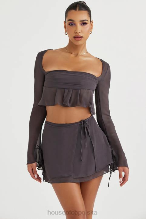 House of CB Zwiewna Mini Spódnica Clarice Shadow Trendy Modne Odzież - Image 11