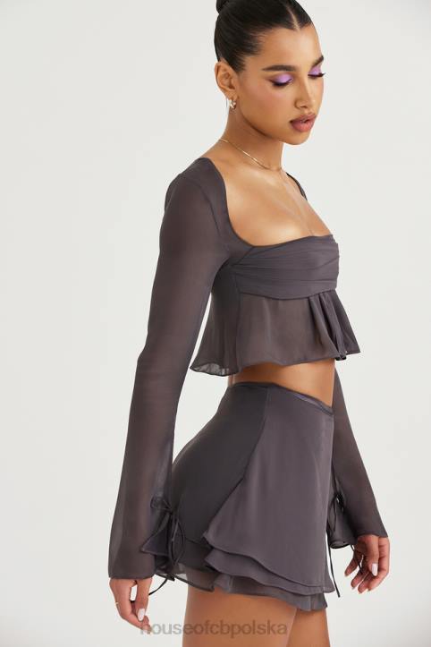 House of CB Zwiewna Mini Spódnica Clarice Shadow Trendy Modne Odzież - Image 12