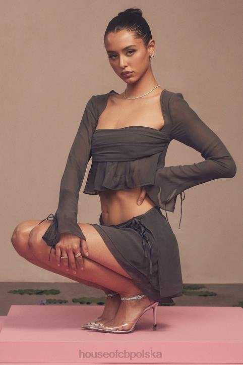 House of CB Zwiewna Mini Spódnica Clarice Shadow Trendy Modne Odzież - Image 15