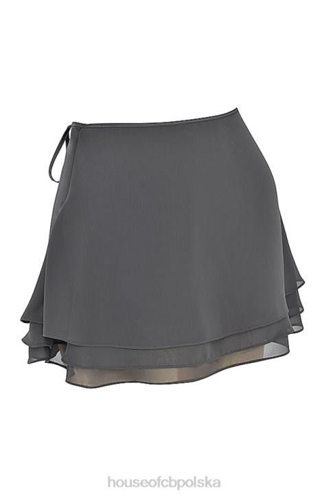 House of CB Zwiewna Mini Spódnica Clarice Shadow Trendy Modne Odzież - Image 6