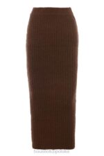 Sloane Spódnica Maxi Czekoladowa z Bawełny Boucle 4PND829 Modna Odzież - Image 12