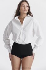 Tahni Czarne Spodenki z Wysokim Stanem Stylowe i Eleganckie - Image 9