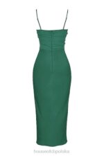 Teia Forest Midi Sukienka Gorsetowa Drapowana Zielona - Image 3