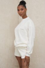 Tommy Biała Oversize Bluza z Okrągłym Dekoltem Modna Odzież - Image 13