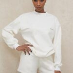 Tommy Biała Oversize Bluza z Okrągłym Dekoltem Modna Odzież
