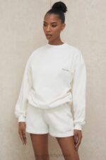 Tommy Biała Oversize Bluza z Okrągłym Dekoltem Modna Odzież - Image 9