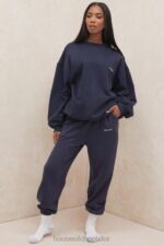 Tommy Granatowa Oversize Bluza z Okrągłym Dekoltem Modny Styl - Image 7