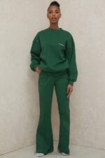 Tommy Zielona Bluza Oversize z Okrągłym Dekoltem Modna Odzież - Image 12