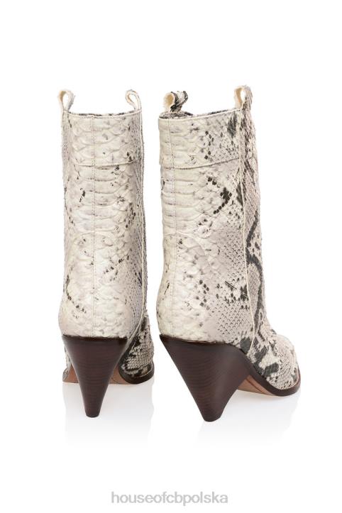 House of CB Kowbojskie buty niskie terra szaro-białe stylowe i modne