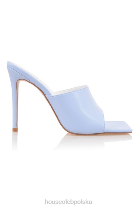 House of CB błękitne klapki kwadratowe noski stylowe buty