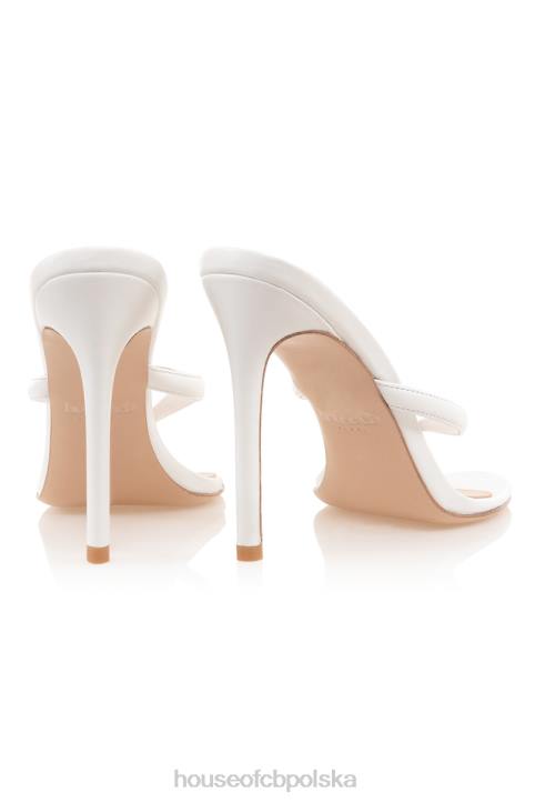 House of CB Białe Sandały Skórzane na Wysokim Obcasie Lola Modne Buty