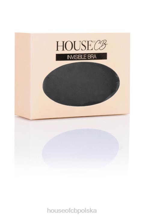 House of CB Stylowy czarny biustonosz z mikrofibry zapinany z przodu
