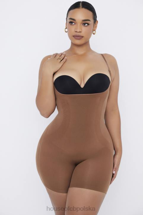 House of CB Modelujące Body Mokka Do Połowy Uda Elegancka Odzież Damska