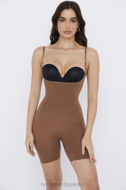 House of CB Modelujące Body Mokka Do Połowy Uda Elegancka Odzież Damska