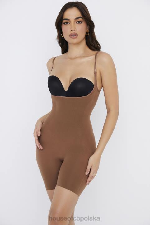 House of CB Modelujące Body Mokka Do Połowy Uda Elegancka Odzież Damska